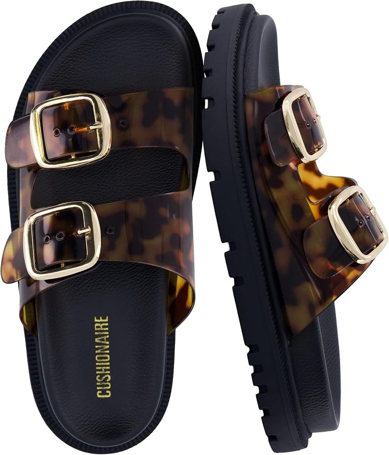 CUSHIONAIRE Fuse Chunky Womens Sandals with Double Buckle Straps and Durable Lug Sole, Casual Pla... | Amazon (US)