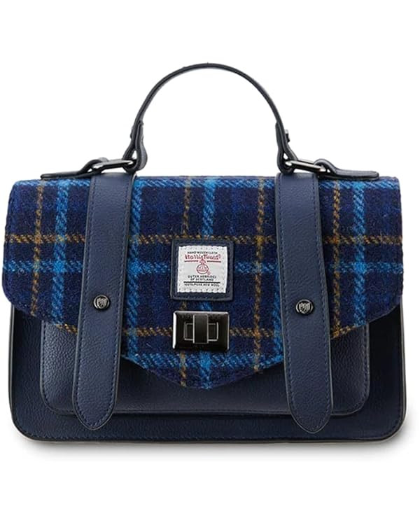 Islander Women's Medium Tweed Satchel Handbag, Black and Grey, 24x16x7cm | Amazon (US)