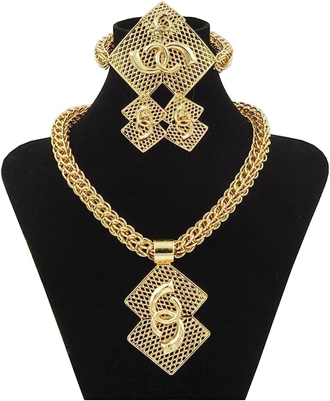 Mioufoo Indian/Africa Jewelry Sets for women wedding, Letter G style ，one sets Include of Earri... | Amazon (US)