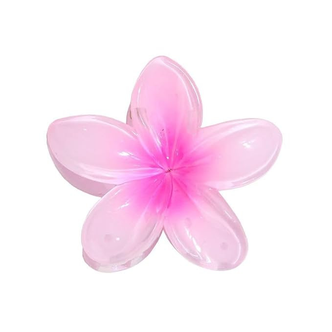 Hawaiian Flower Hair Claw Clip,Plumeria Flower Hair Clips, Large Non-Slip Claw Clip Strong Hold B... | Amazon (US)