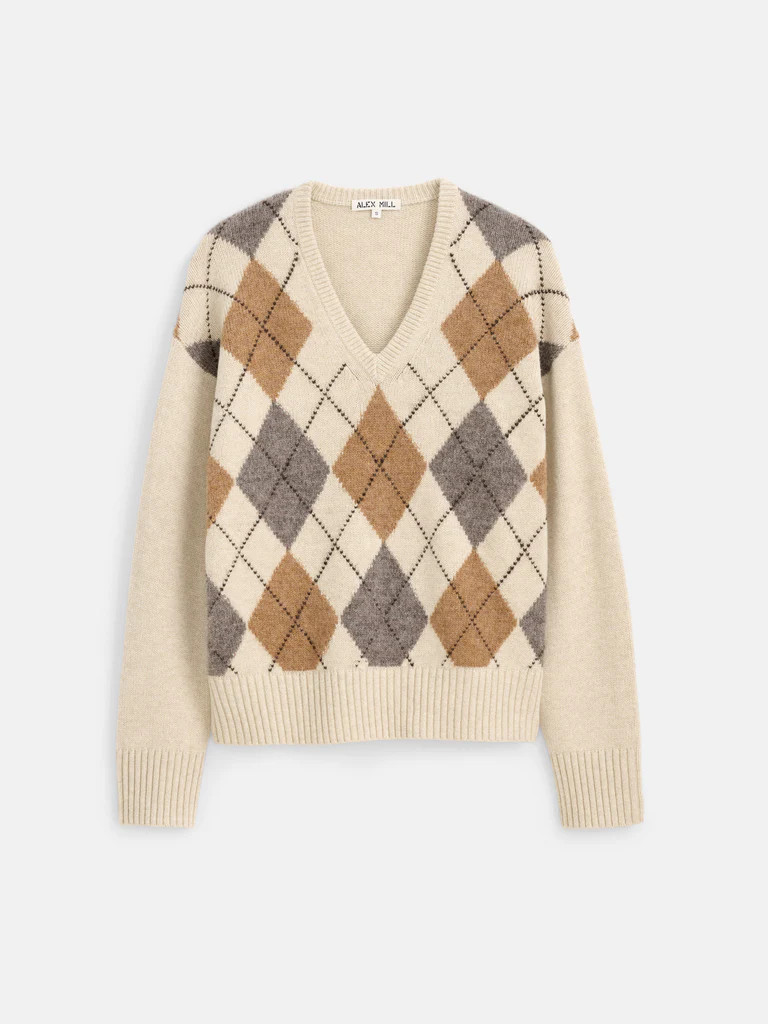 Campbell Argyle V-neck Sweater | Alex Mill