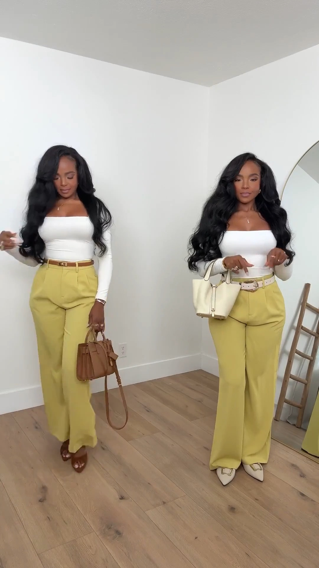 Scroll to shop! A white bodysuit paired with these springy yellow trousers mix for a perfect workday outfit, casual weekend fit or a girls lunch.  



#LTKPetite #LTKgrwm #LTKootd