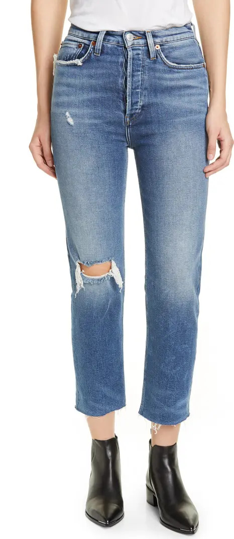 Re/Done Originals High Waist Ankle Stovepipe Jeans | Nordstrom | Nordstrom