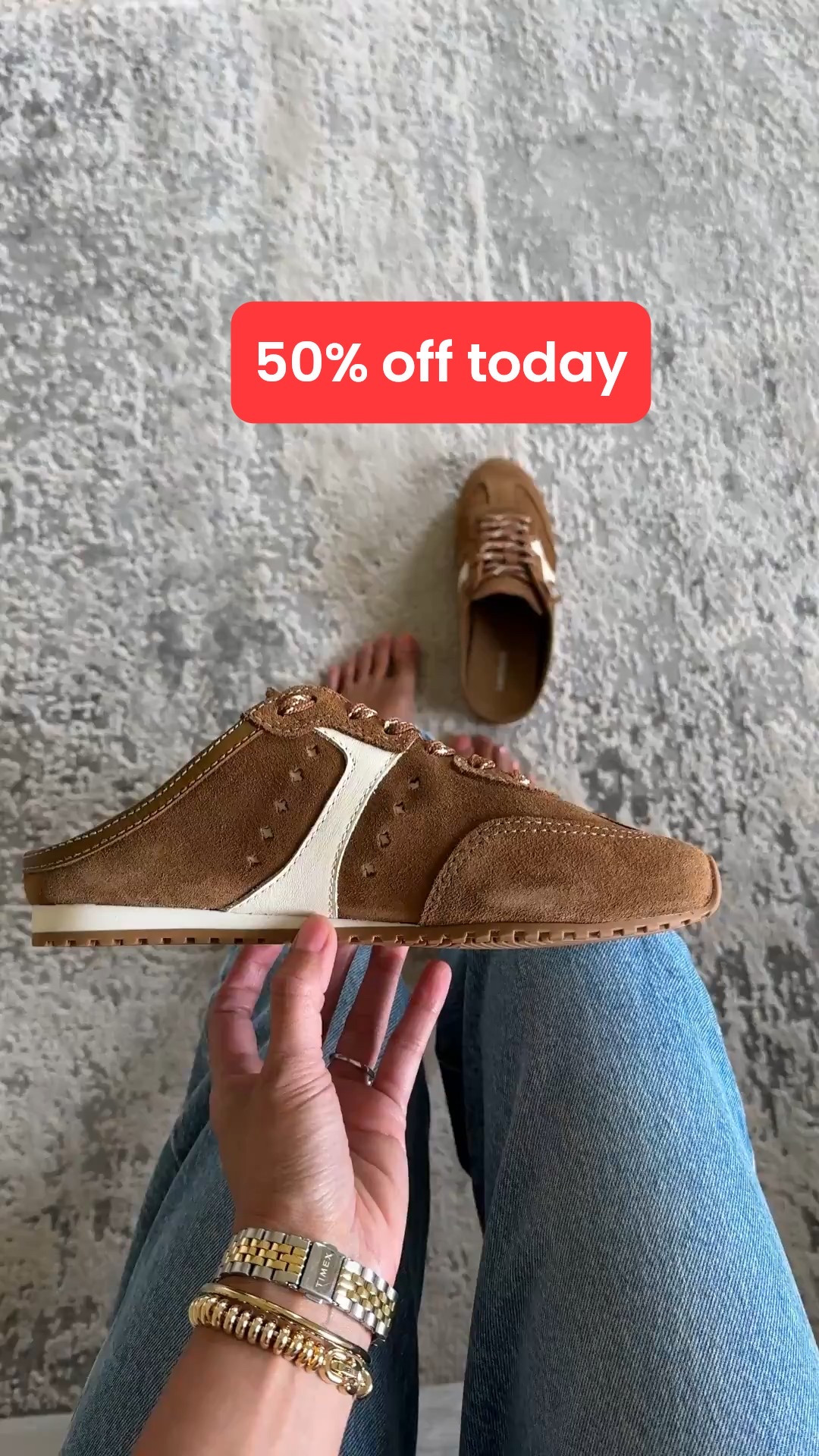 Suede sneakers. Sneaker mules. 
My most asked about shoes ever. On sale 50% off. True to size. Available in full sneakers version and multiple colors too  

#LTKOver40 #LTKSaleAlert