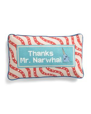 9x15 Narwhal Needlepoint Pillow | TJ Maxx