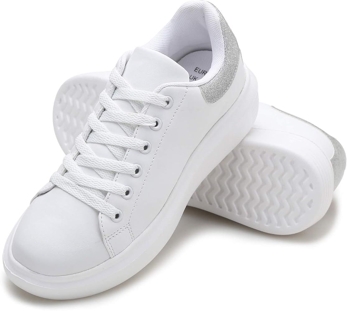 DASENGYE Casual White Tennis Shoes Platform Sneakers for Women | Amazon (US)