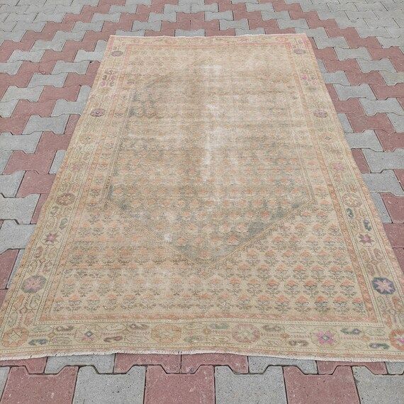 Antique Rug  4.43'' X 6.96'' Sand Pastel | Etsy | Etsy (US)