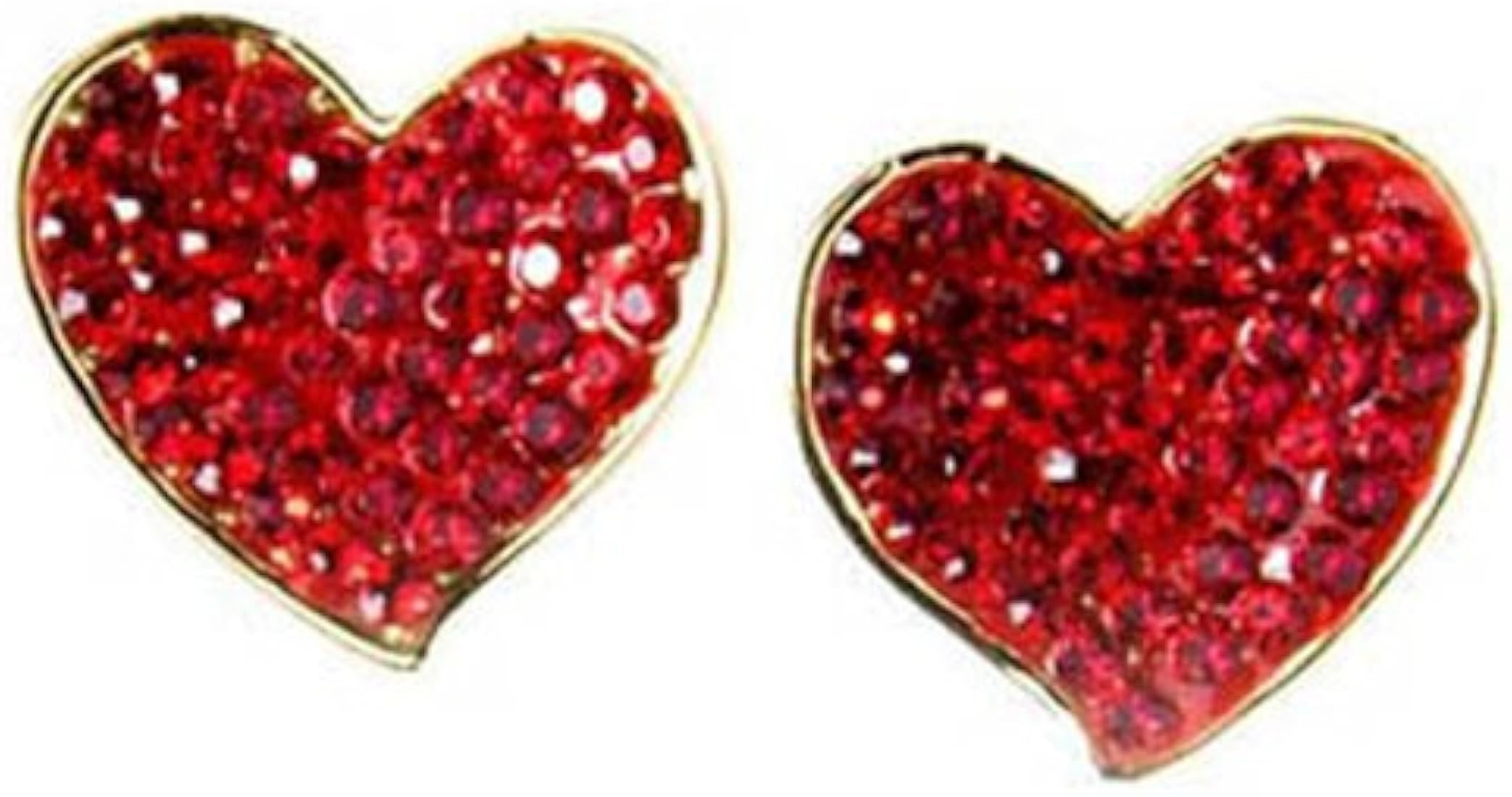 Butler and Wilson Red Crystal Heart Pave Stud Earrings | Amazon (UK)