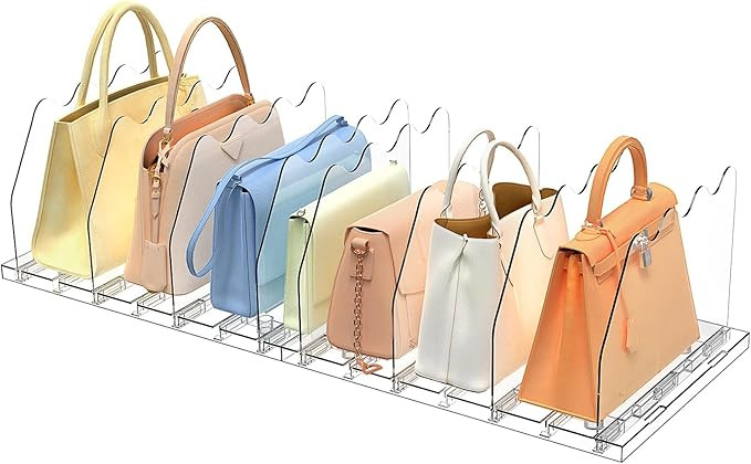SOYO Adjustable Clear Purse Organizers for Closet, Acrylic Shelf Divider for Bag and Purse Storag... | Amazon (US)