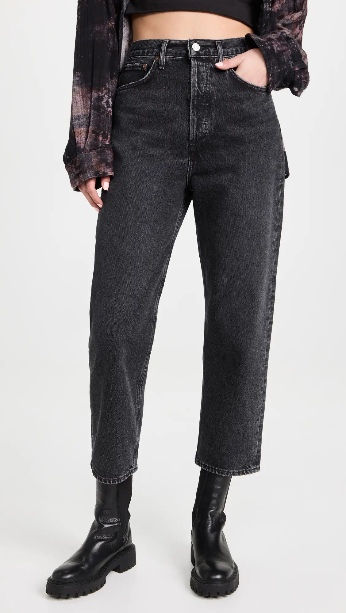 AGOLDE 90s Crop Mid Rise Straight Jeans | Shopbop | Shopbop