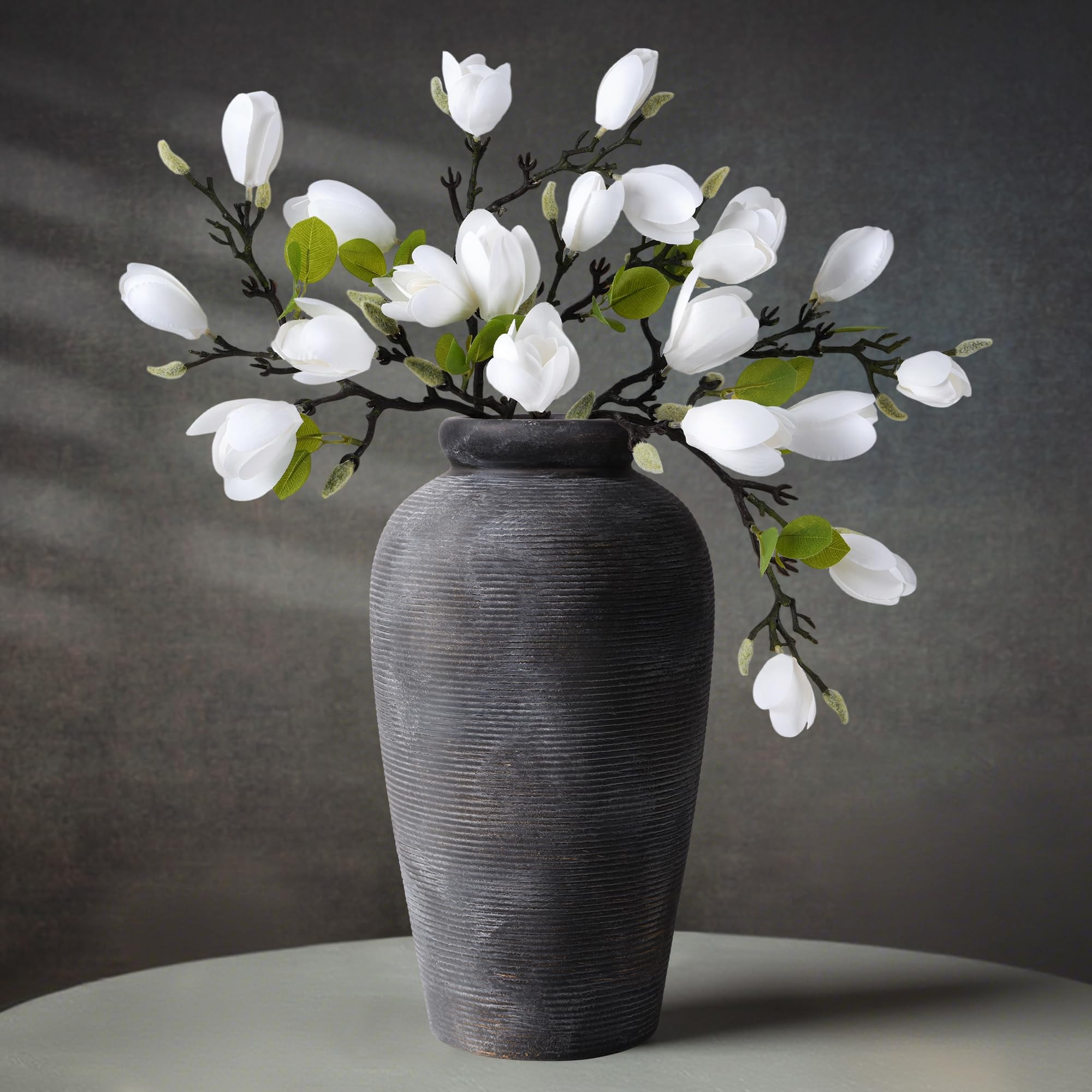 Large Ceramic Rustic Vase, 11 inch Farmhouse Flowers Tall Vase Vintage Texture Pottery Floor for ... | Amazon (US)