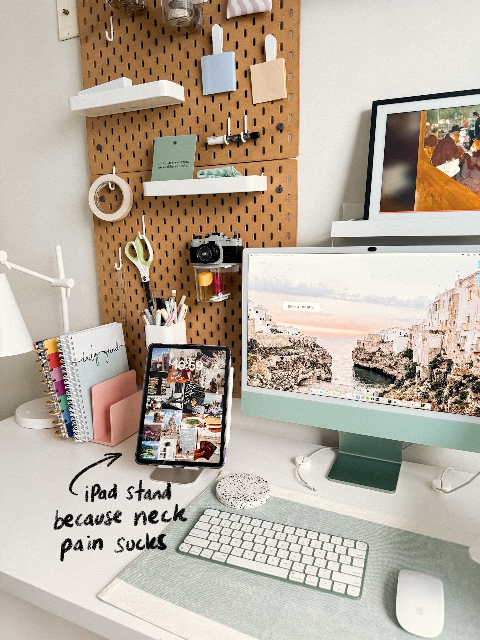 Saying “no” to future shoulder/neck pain with a stand for my iPad to keep my screens at eye level 👌😂

#LTKHome