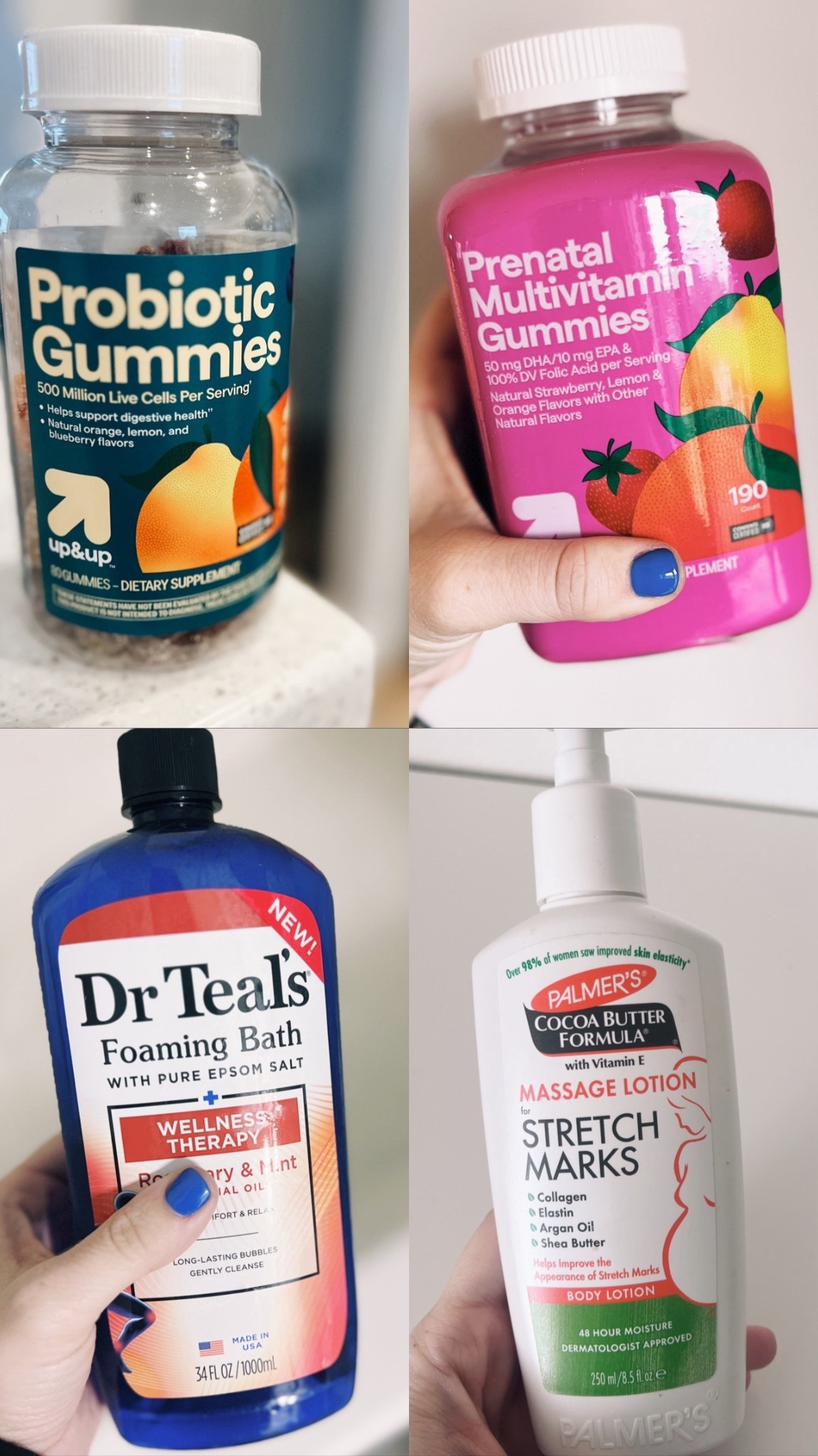 Pregnancy must haves. Prenatals, bubble bath, probiotics, and stretch mark lotion! 

#LTKselfcare #LTKBaby #LTKBump