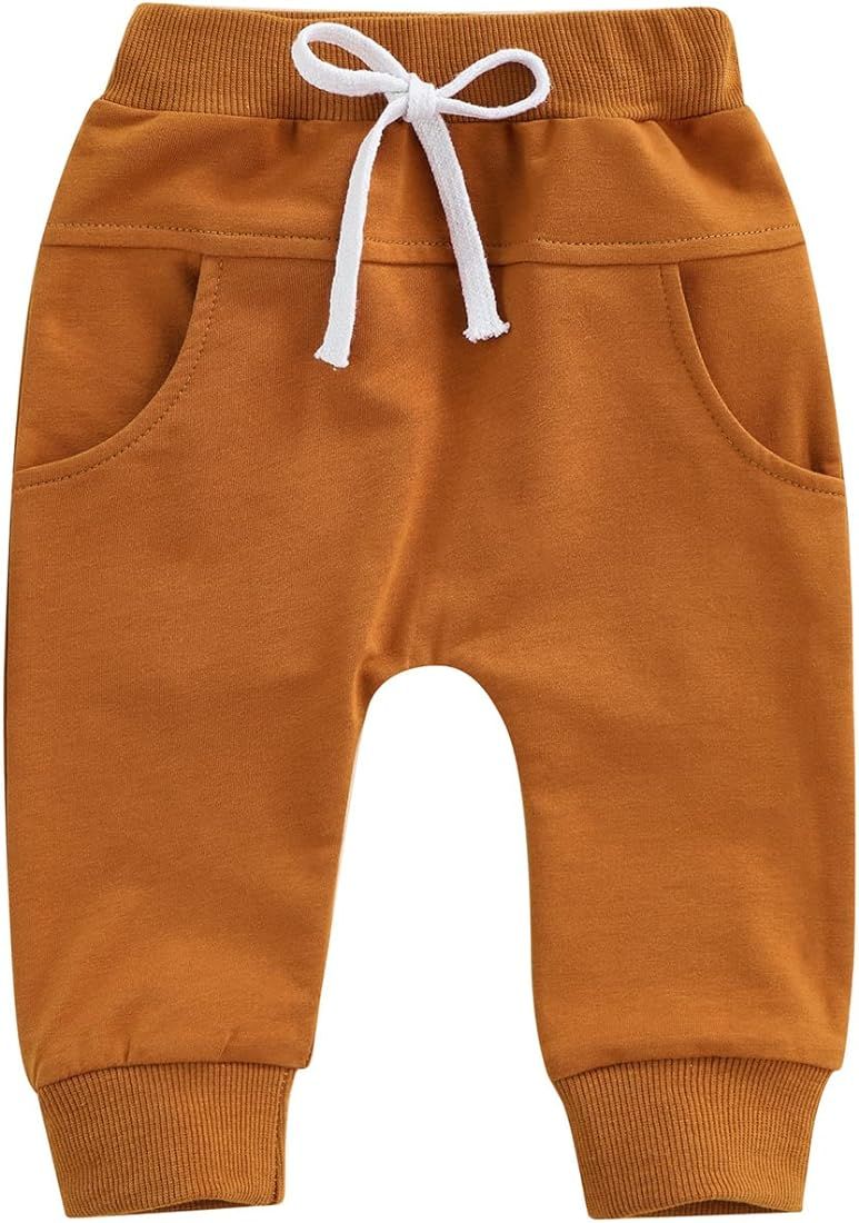 AEEMCEM Baby Boys Pants Infant Cotton Harem Pants Toddler Active Joggers Pants Casual Athletic Trous | Amazon (US)