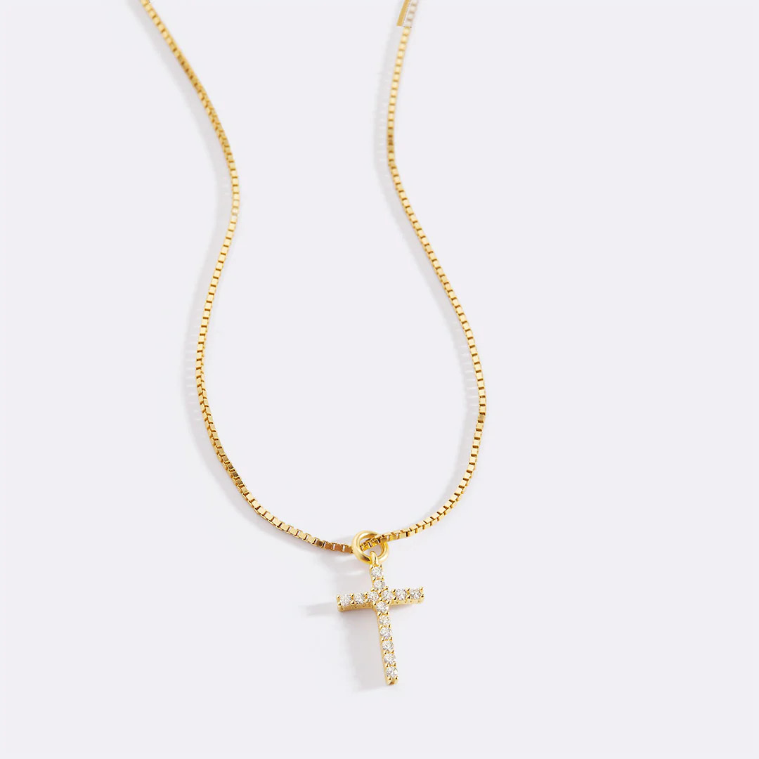 Pave Cross Necklace | Mint & Lily