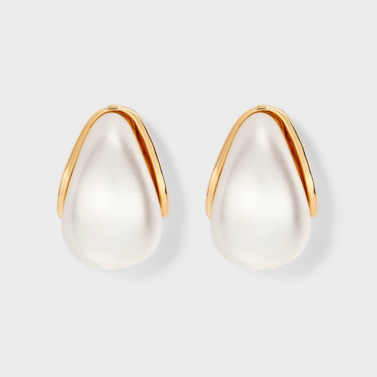Pearl J-Hoop Earrings - A New Day™ White: Nickel-Free Metal, Post Closure | Target