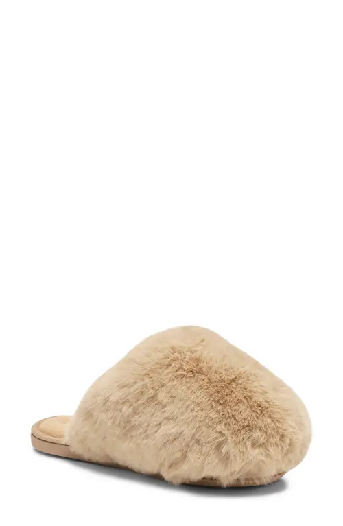 Free People Snowball Faux Fur Slipper in Taupe Faux Fur at Nordstrom, Size 10 | Nordstrom
