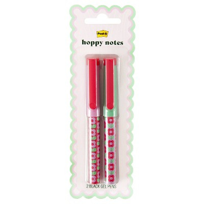 Post-it 2pk Flowered Pattern Gel Pens | Target