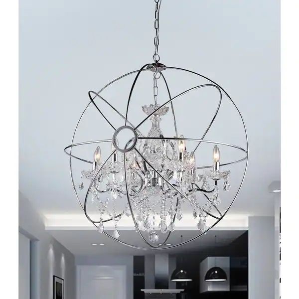 Saturn's Ring Chrome 32-inch Orb Chandelier | Bed Bath & Beyond