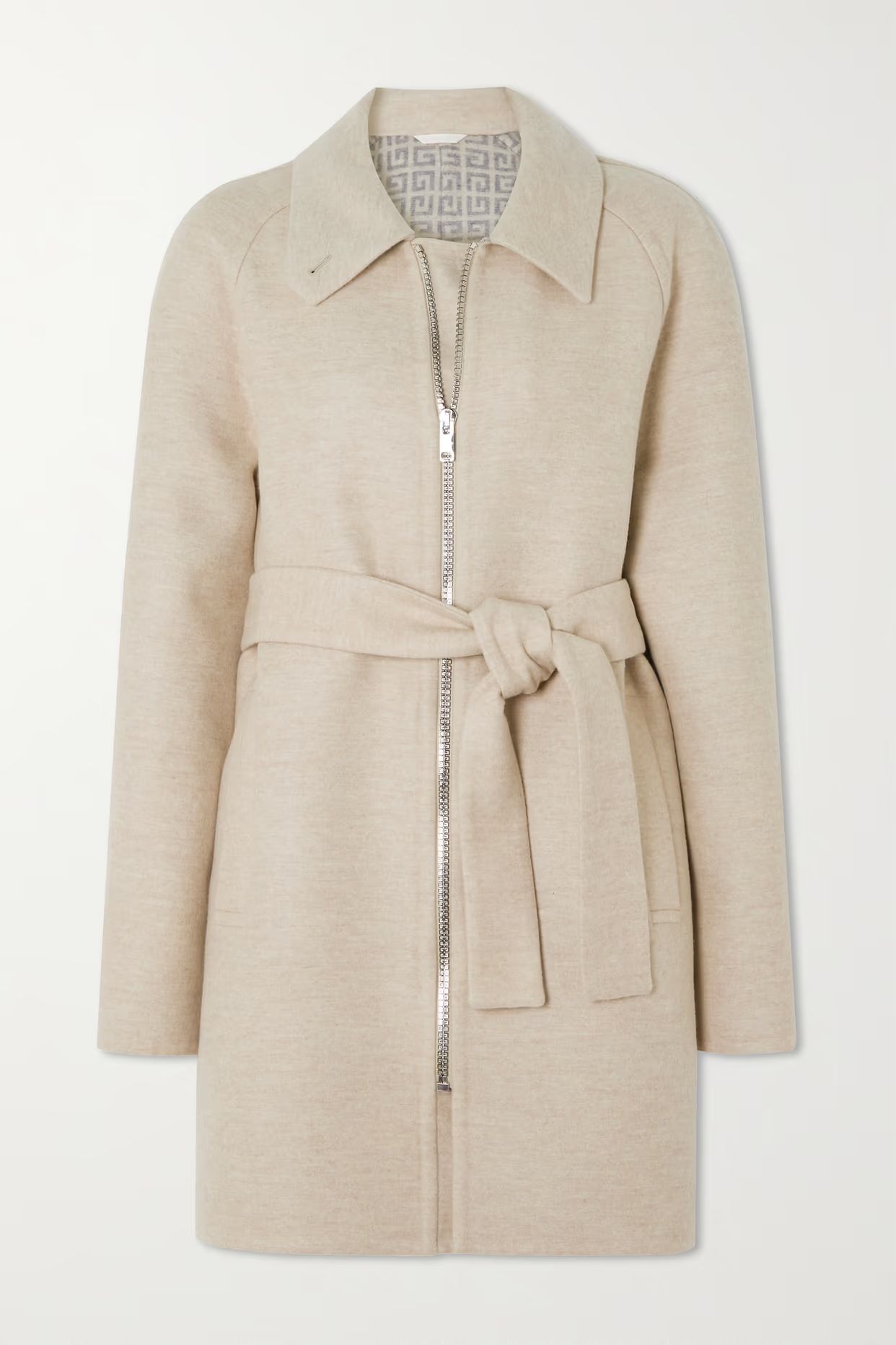 Givenchy - Belted Wool, Silk And Cashmere-blend Coat - Beige | NET-A-PORTER (UK & EU)