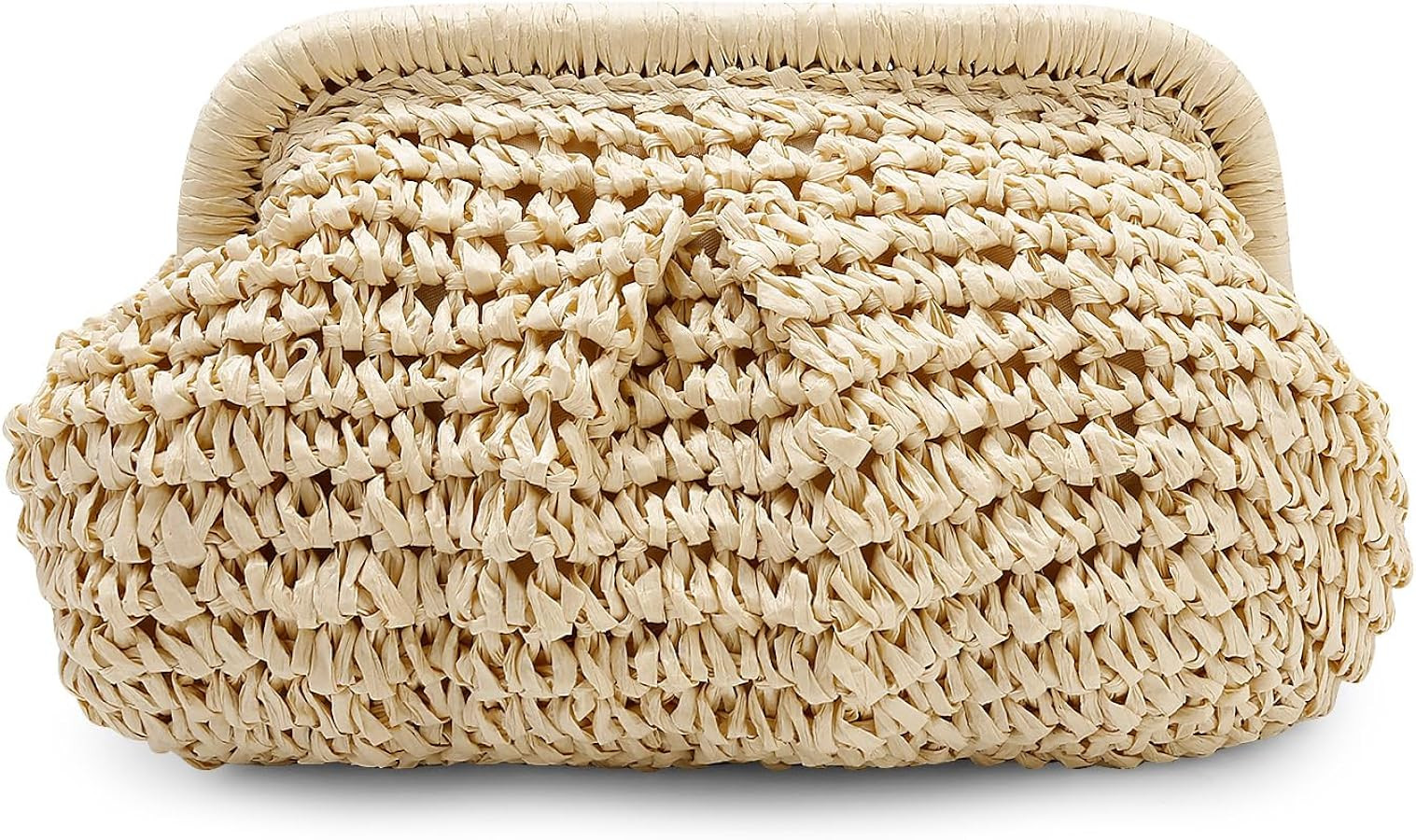 Gets Straw Clutch Purse for Women Cloud Dumpling Pouch Straw Crossbody Shoulder Handbag Summer Be... | Amazon (US)