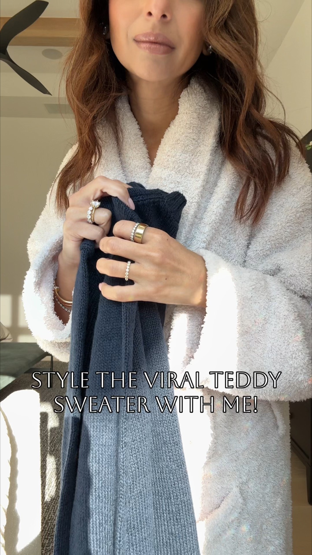 Styling the viral Teddy sweater! I'm wearing women's XS for size ref, and size 25 short inseam in my jeans (size up one size)

#LTKPetite #LTKootd