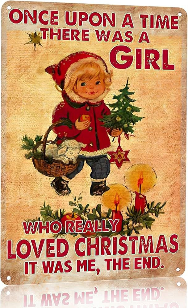 Joyline Women Girls Gifts Rustic Christmas Sign Just A Girl Who Loved Christmas Funny Tin Sign fo... | Amazon (US)