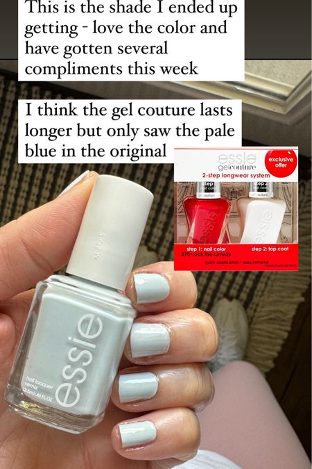 Nail polish 
Essie 
Essie gel couture 
Spring nails 
Summer nails 

#LTKsalealert #LTKfindsunder50 #LTKbeauty