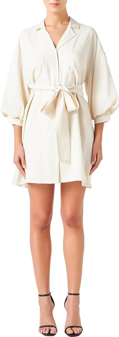 Tie Waist Mini Shirtdress | Nordstrom