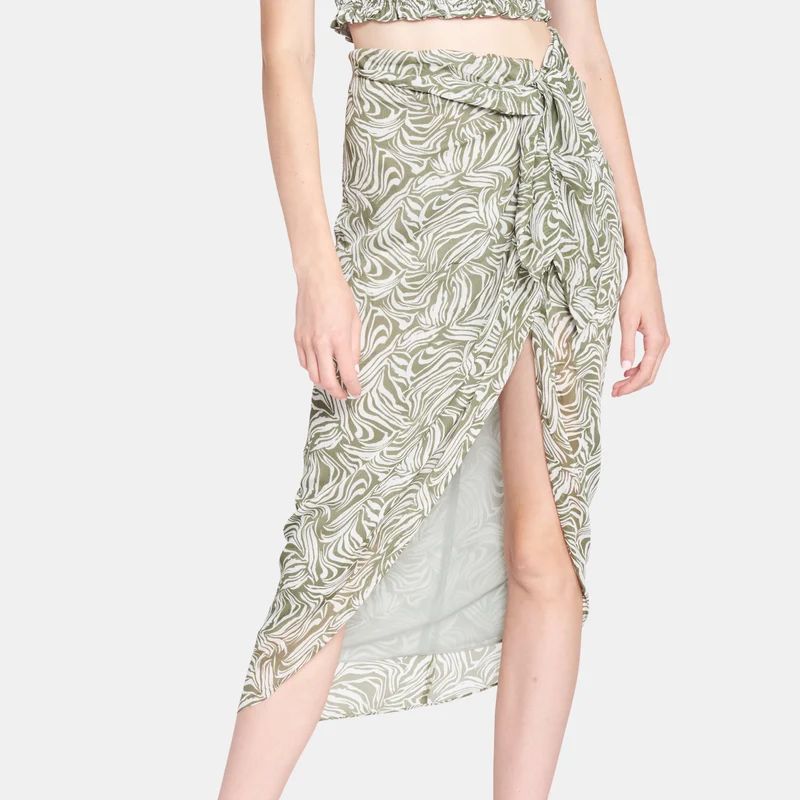 En Saison Deborah Sarong Skirt - Green - M | Verishop