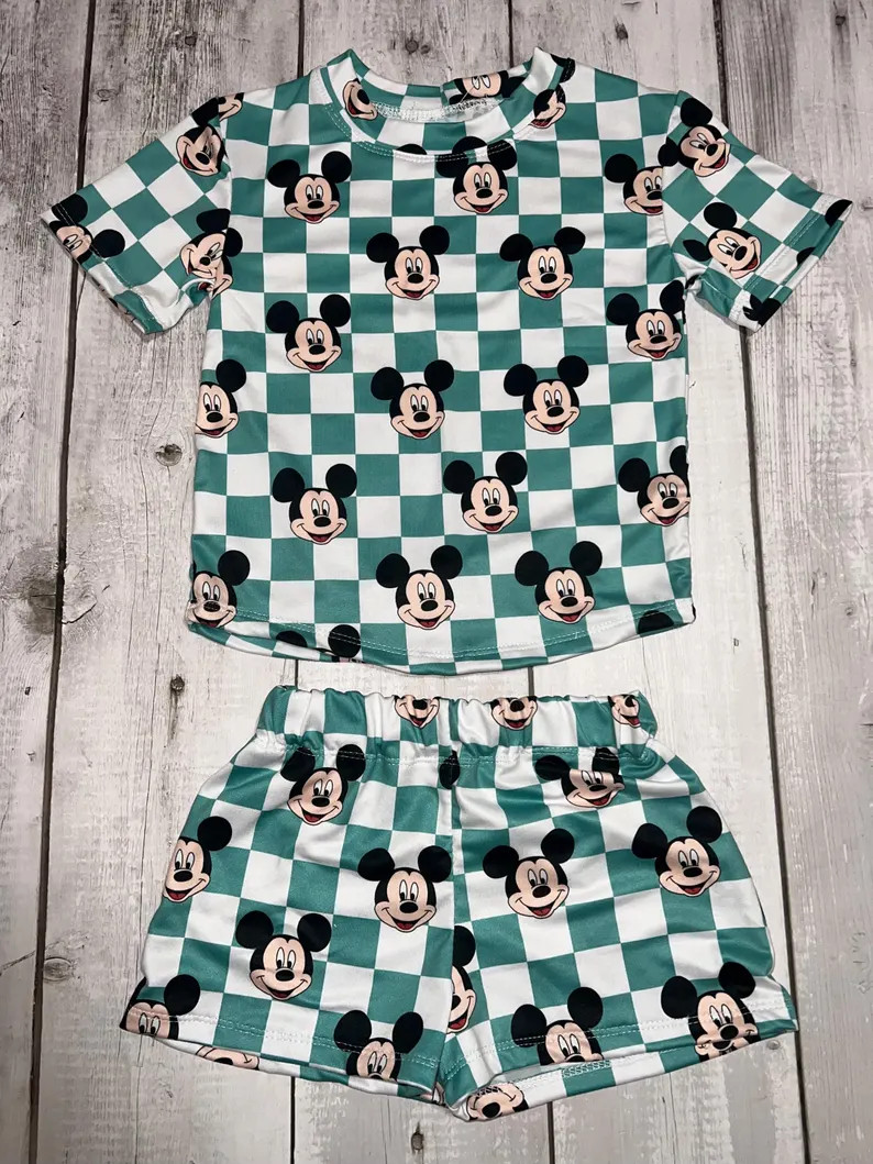 Checkered Mickey Mouse Lounge Set - Etsy | Etsy (US)