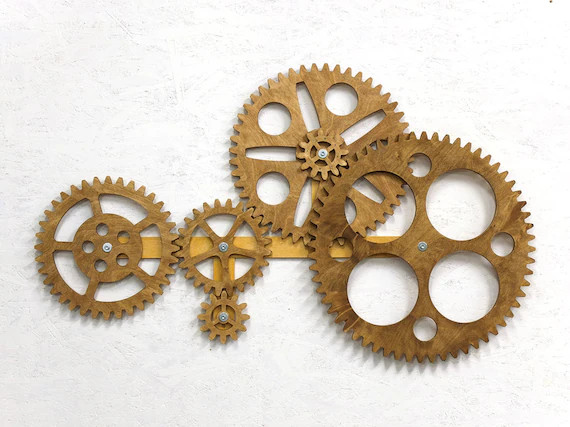 Mechanical Wall Art. Kinetic Wall Art Decor. Rotating Wooden Gears Wall Decor Sculpture. Steampun... | Etsy (US)