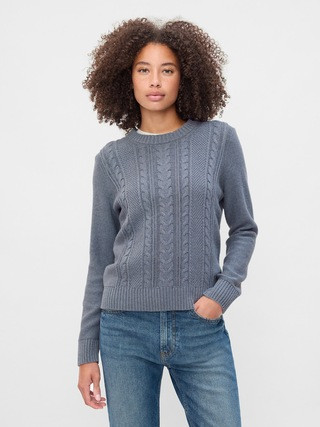 Cable-Knit Crewneck Sweater | Gap Factory