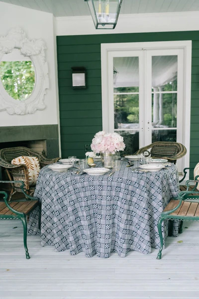 Stonington Blue Patchwork Tablecloth | Julia Amory