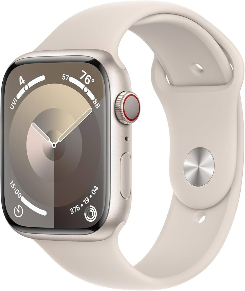 Apple Watch Series 9 [GPS + Cellular 45mm] Smartwatch with Starlight Aluminum Case with Starlight... | Amazon (US)