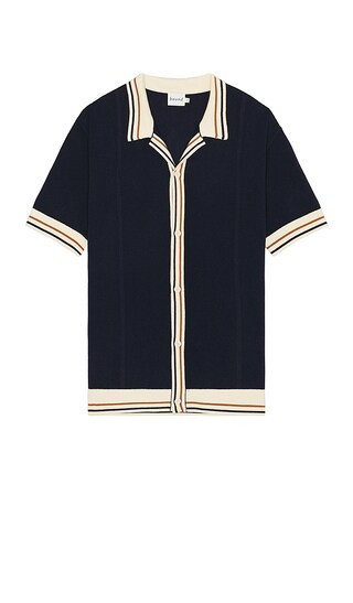 Bound Stevie Waffle Ribbed Knit Polo in Blue. - size S | Revolve Clothing (Global)