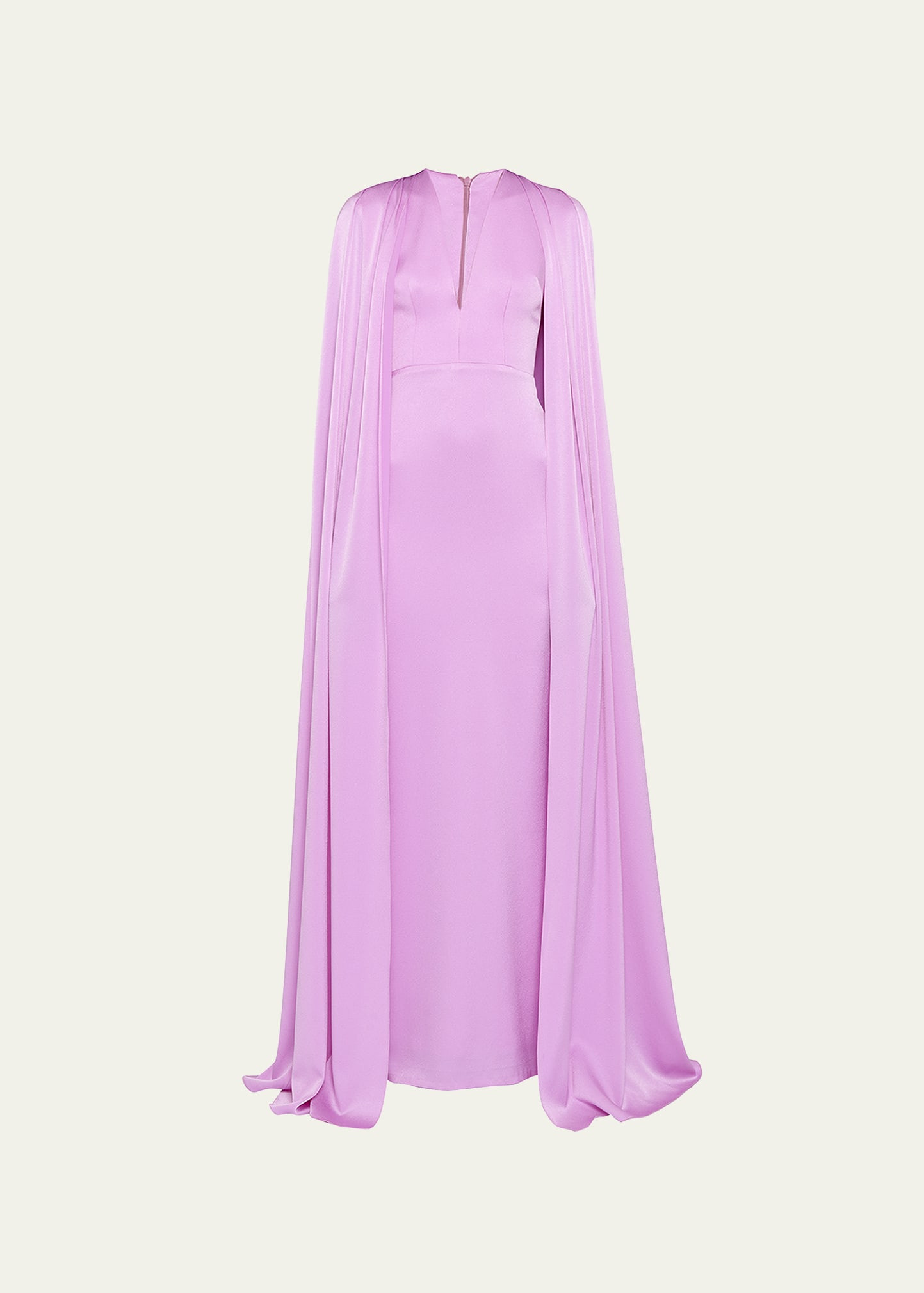 Alex Perry Cape V-Neck Crepe Column Gown | Bergdorf Goodman