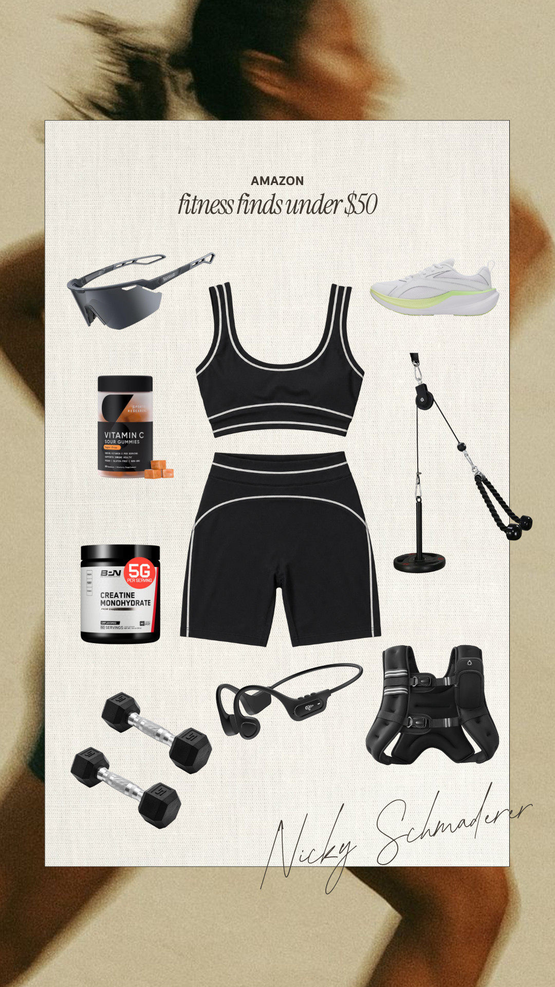 Fitness finds that won't hurt your wallet 

Amazon finds, workout sets, fitness essentials, active wear, workout gear, health and wellness, nicky schmaderer #LTKfitnessgoals 

 
