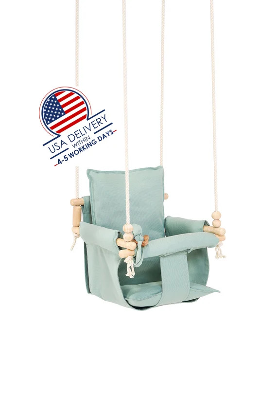 100% Cotton Water Repellent Fabric/Express Shipping/Baby Swing/Toddler Swing/Indoor Swing/First B... | Etsy (US)