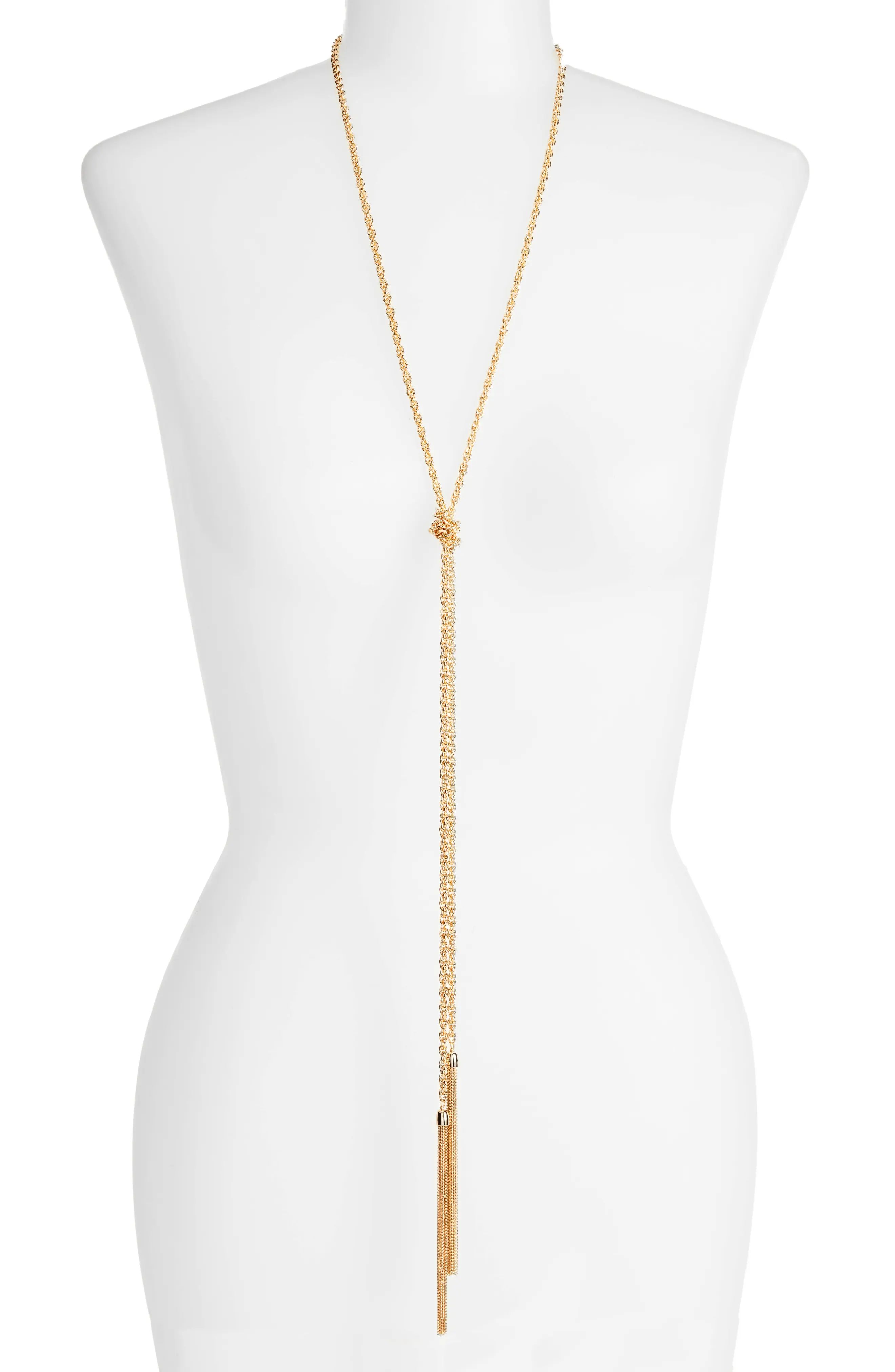 Fine Chain Tassel Lariat Necklace | Nordstrom