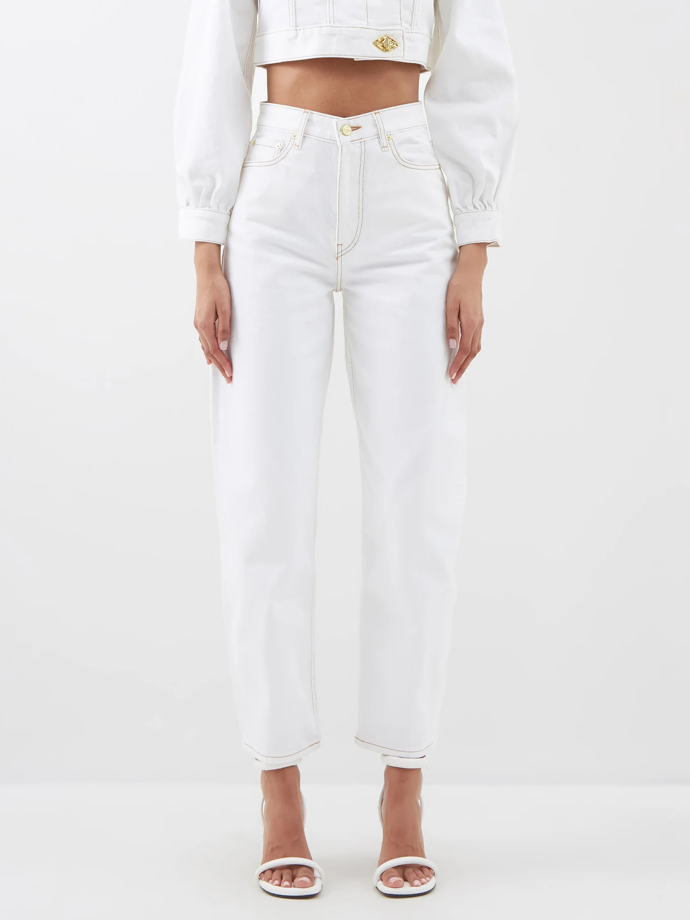 High-waist organic-cotton barrel-leg jeans | Matches (US)