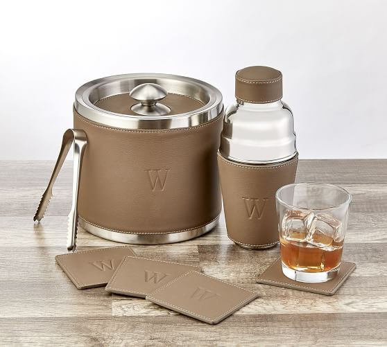 French Leather Barware Collection | Pottery Barn (US)