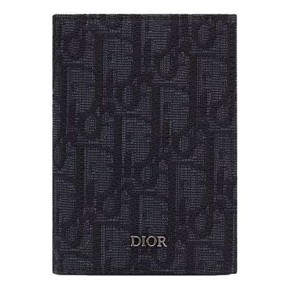 DIOR Bi-Fold Card Holder 'Black Oblique Jacquard' 2ESCH138YSE-H03E | KICKS CREW