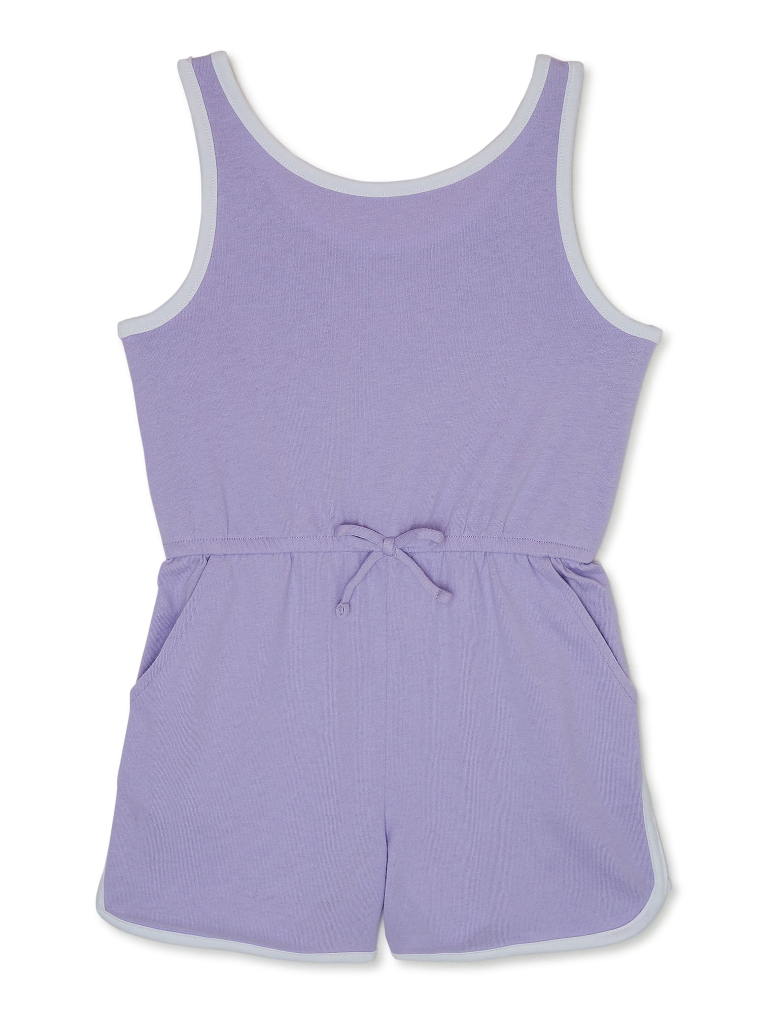 Wonder Nation Girls Sleevless Dolphin Hem Romper, Sizes 4-18 & Plus | Walmart (US)