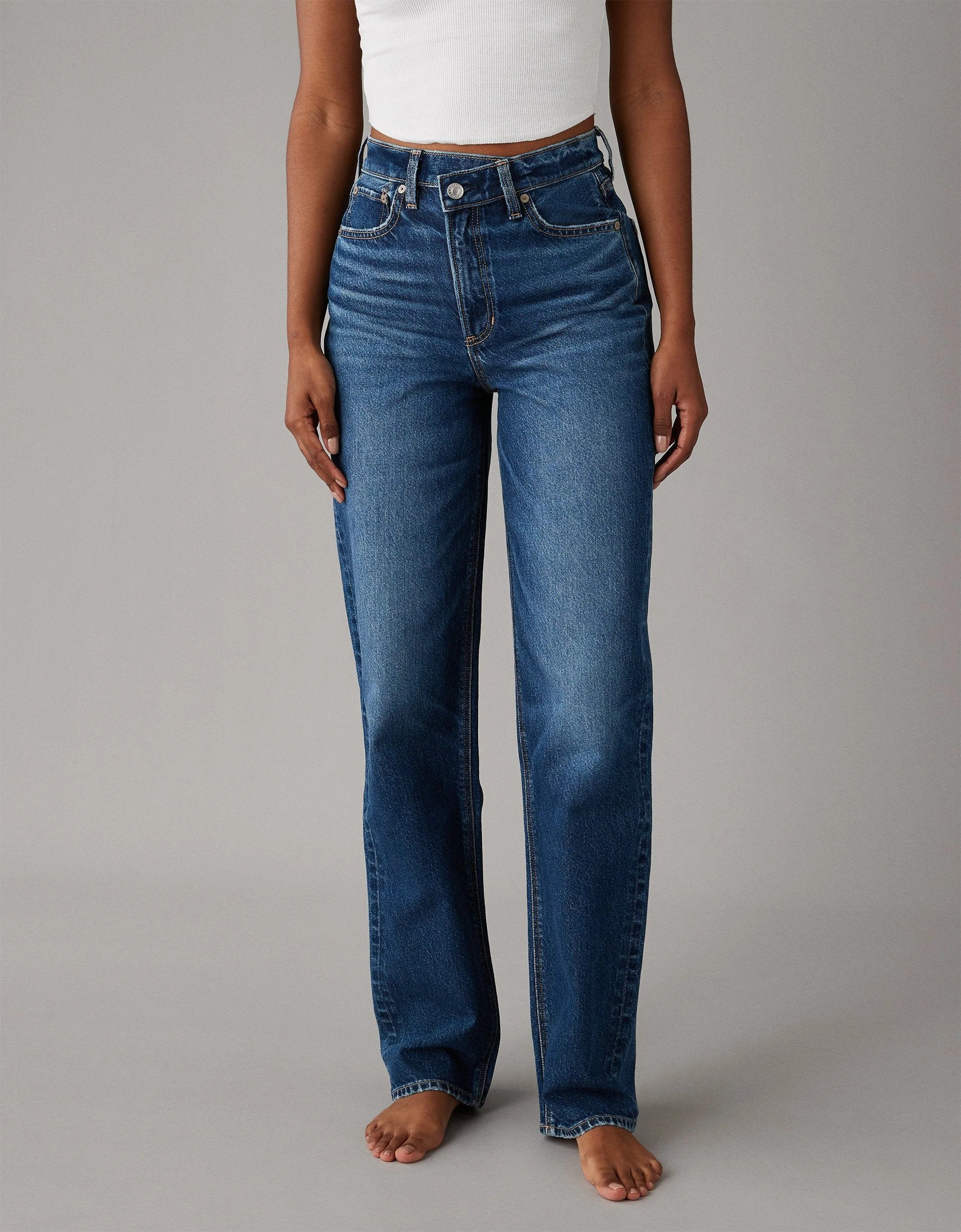 AE Strigid Super High-Waisted Baggy Straight Jean | Shop Simon