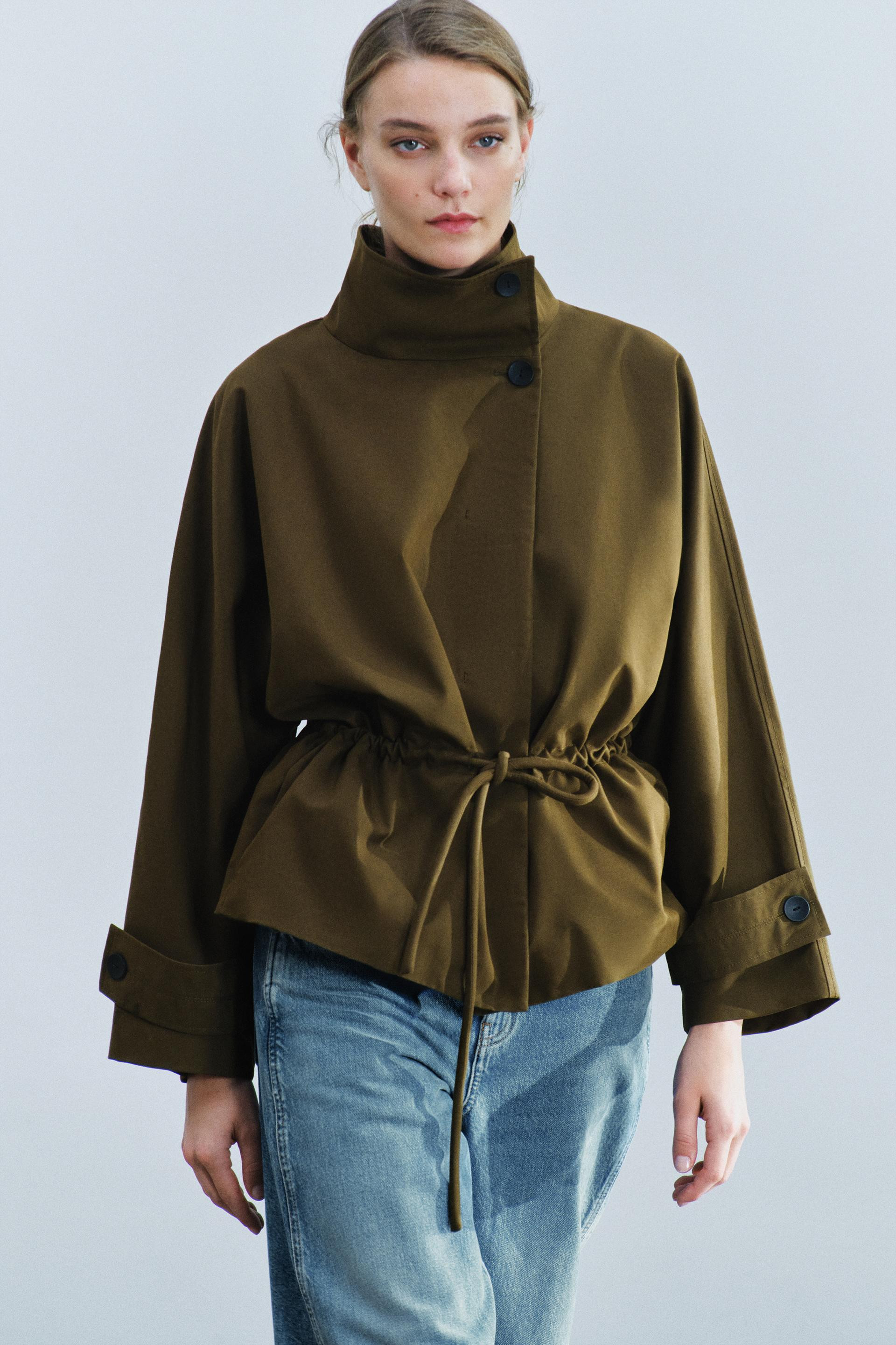Zara - Zw Collection Oversized Parka - Olive Green - L - Woman | Zara US