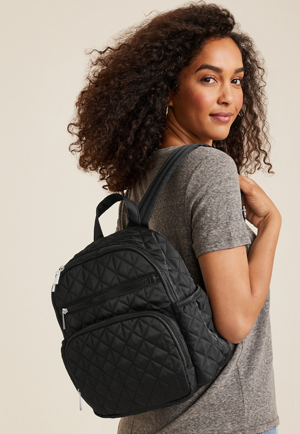 Black Quilted Backpack | Maurices