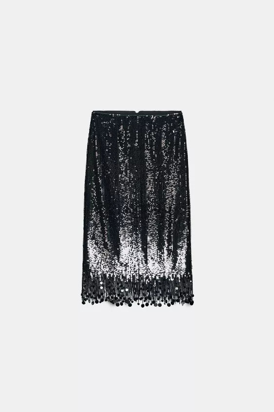 ZW COLLECTION LONG SEQUIN SKIRT | Zara UK