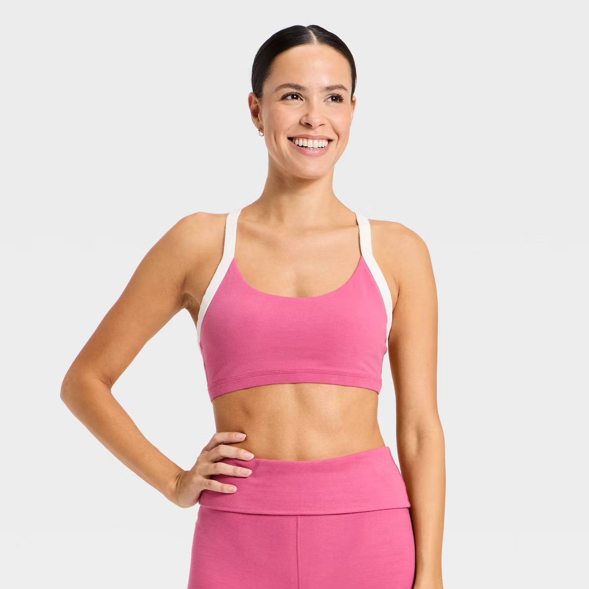 Women's Cotton Balance Light Support Racerback Sports Bra - All In Motion™ | Target