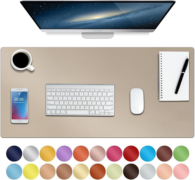 ‎Boutilon Leather Mouse Pad,Extended Desk Pad for Keyboard and Mouse Non-Slip Study Desk Writin... | Amazon (US)